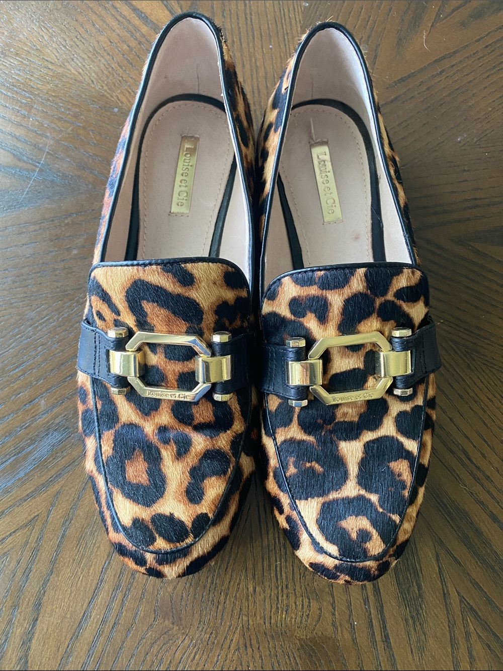 Louise Et Cie Boise leopard calf hair loafer shoes 8.5M